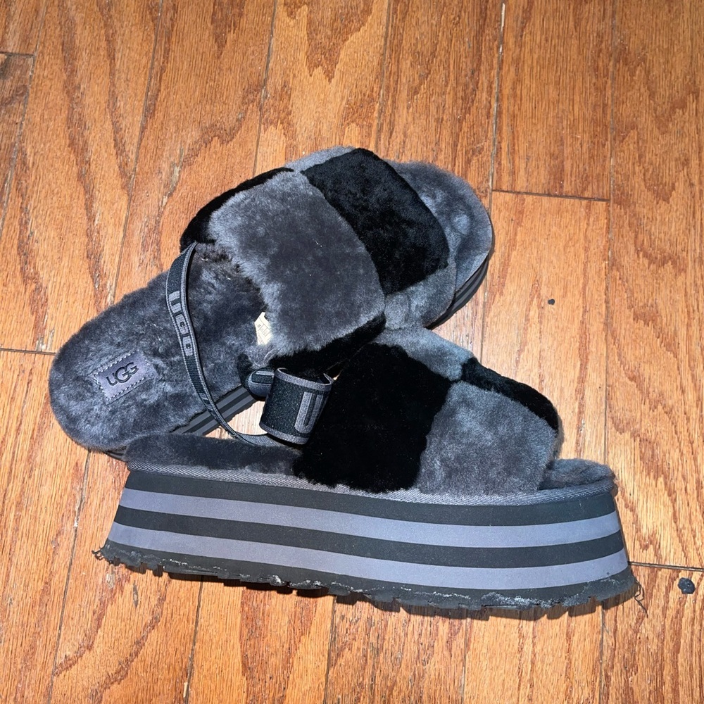 Platform Ugg Slippers- Disco Checkered